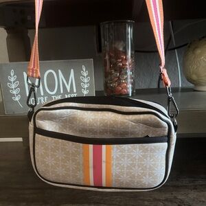 Stylish Crossbody Bag with Stripes-slight blemishes